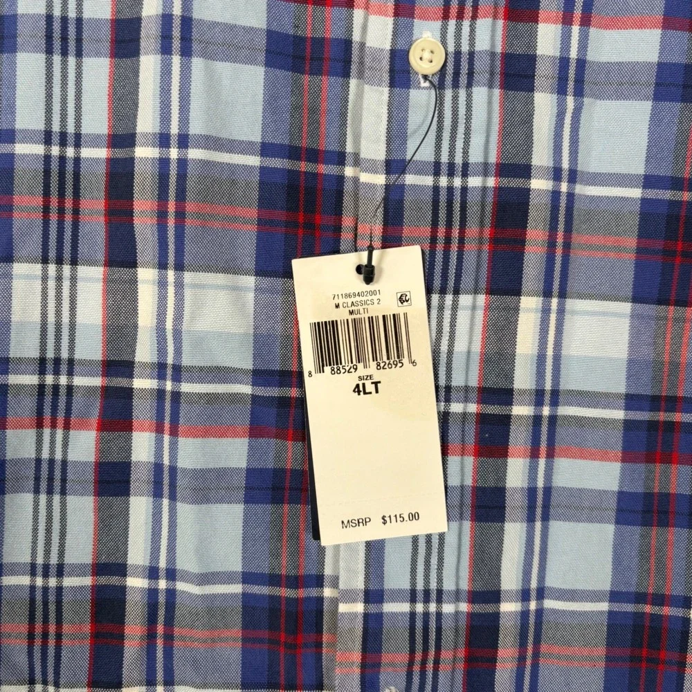 Polo Ralph Lauren Plaid Classic Fit Short‎ Sleeve Button Down Shirt 4LT NWT